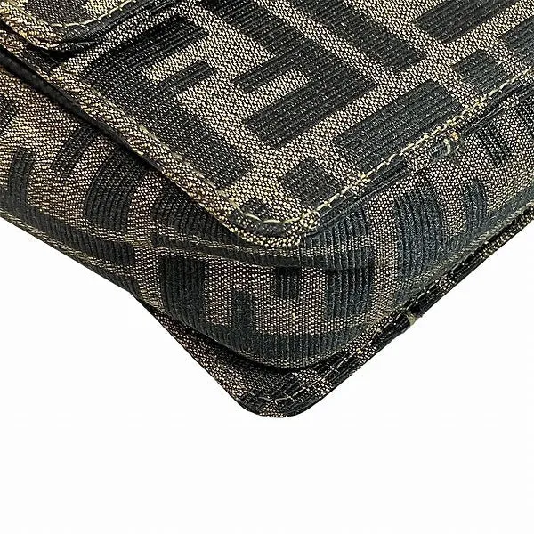 Fendi Zucca Canvas Leather Handbag