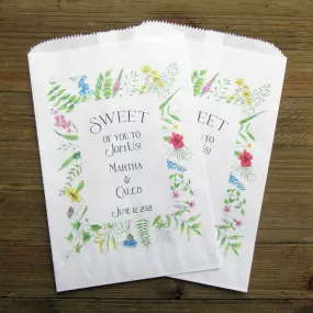 Floral Wedding Candy or Cookie Bags