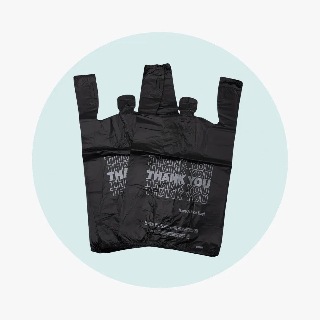 Happy Face T Shirt Bags Large - BLACK