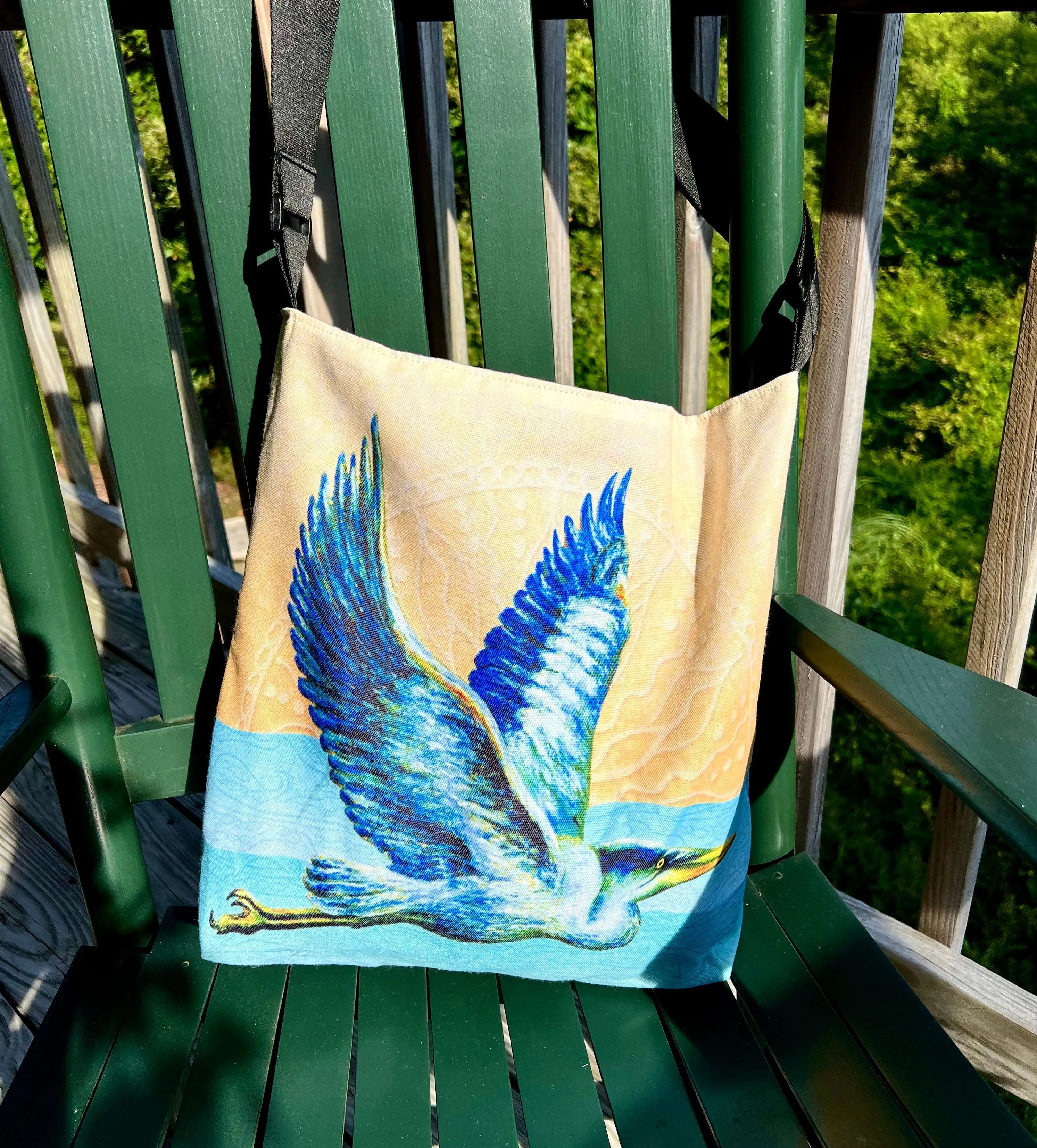 Heron in Flight Tote Beach Bag