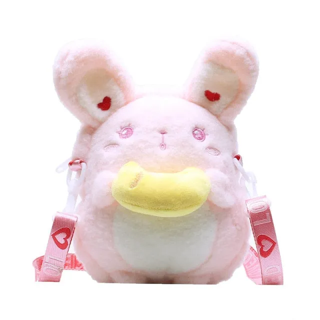 Kawaii Cartoon Cat Plush Shoulder Bag