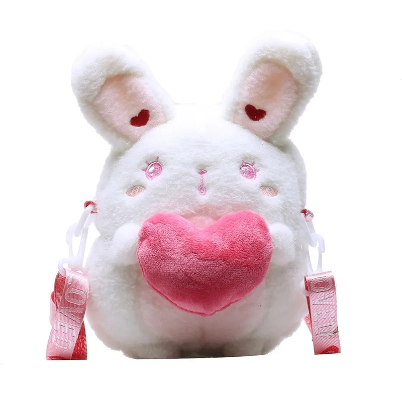Kawaii Cartoon Cat Plush Shoulder Bag