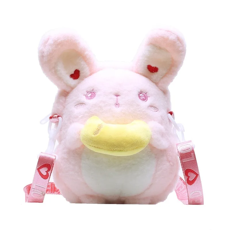 Kawaii Cartoon Cat Plush Shoulder Bag