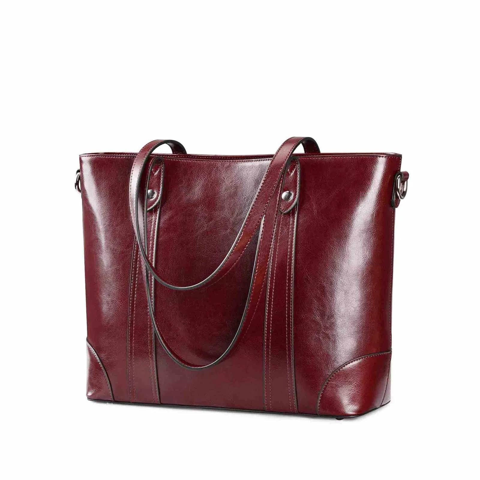 Leather Laptop Tote Handbag for Women