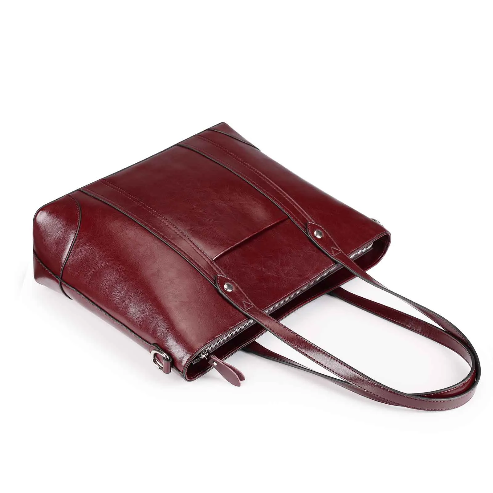 Leather Laptop Tote Handbag for Women