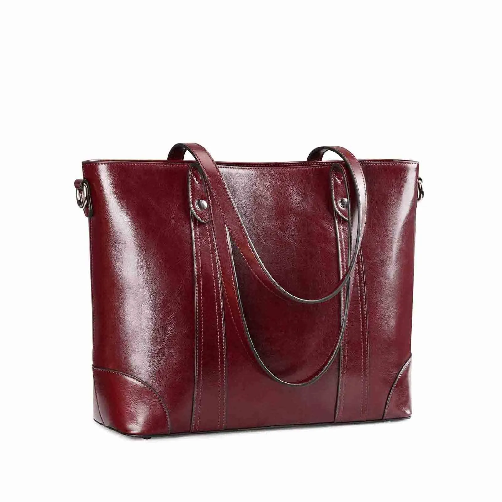 Leather Laptop Tote Handbag for Women