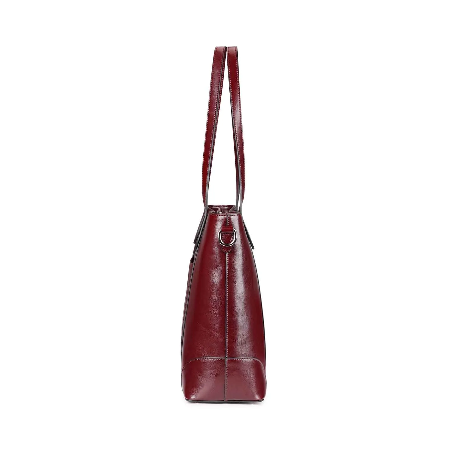 Leather Laptop Tote Handbag for Women
