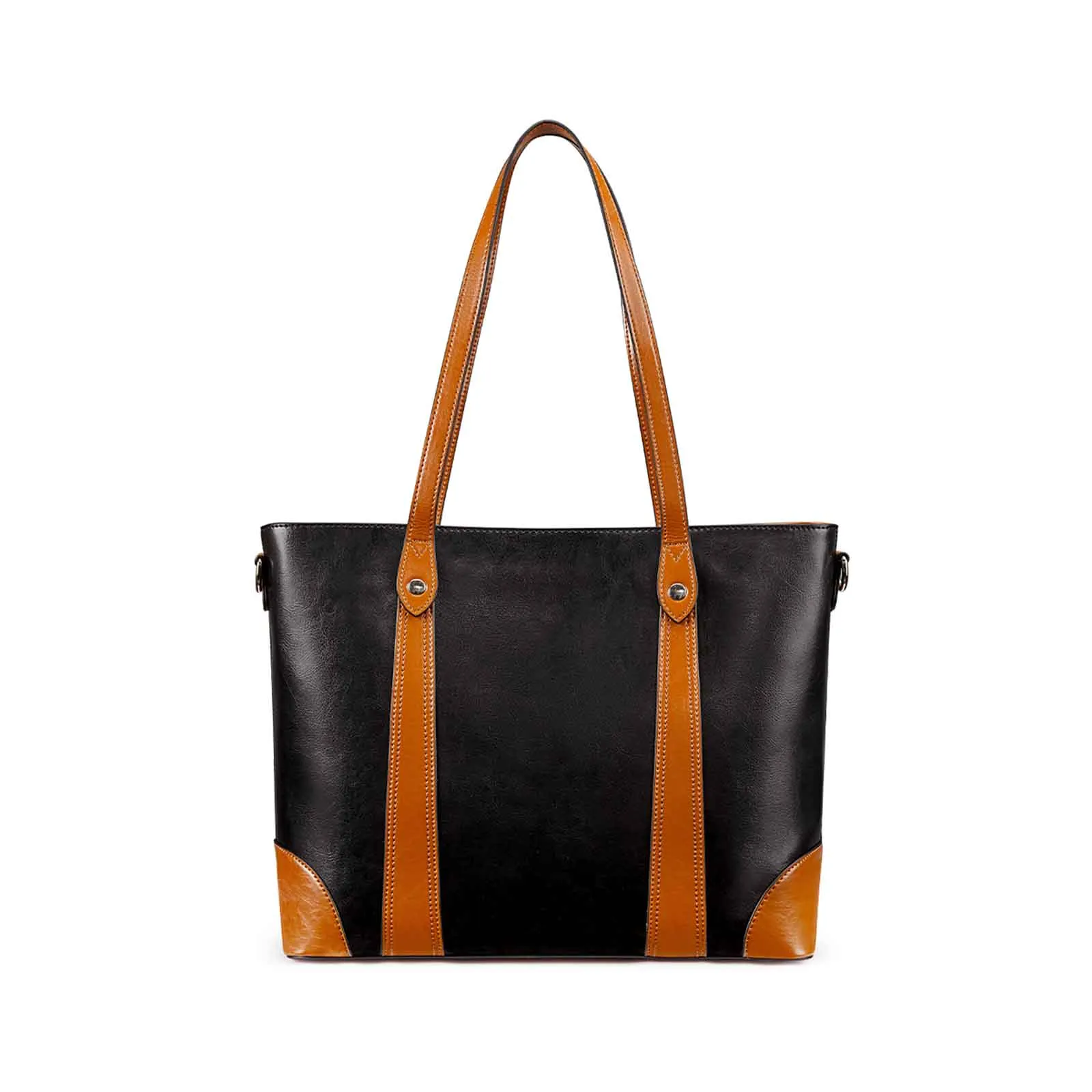 Leather Laptop Tote Handbag for Women
