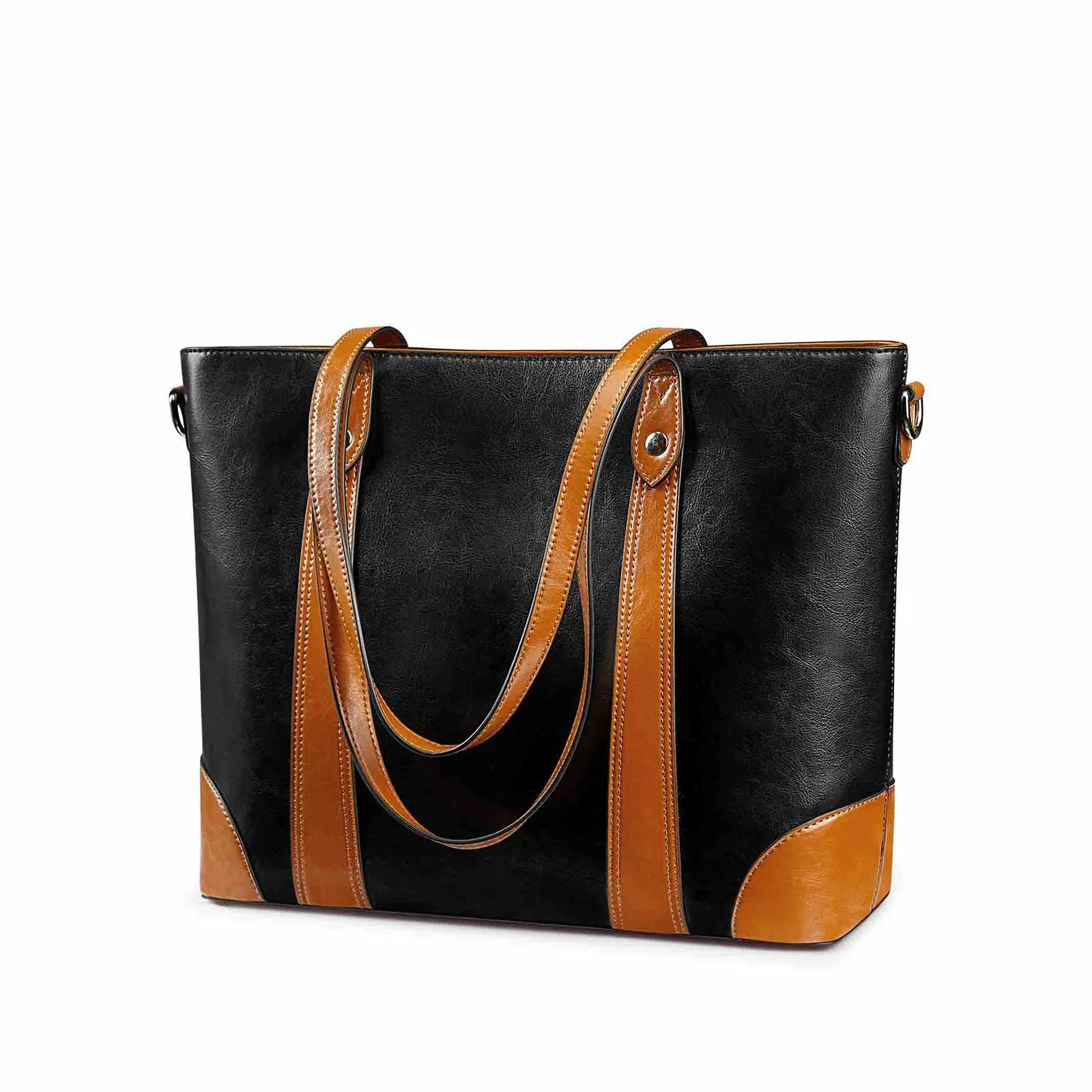 Leather Laptop Tote Handbag for Women
