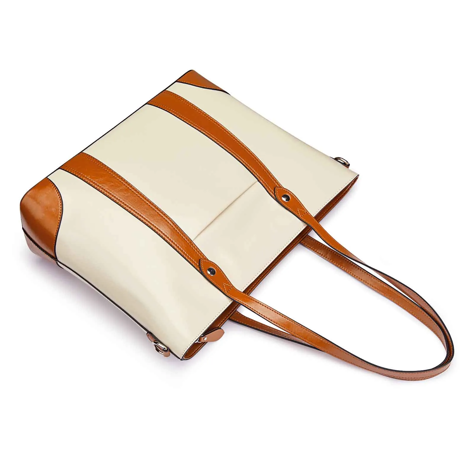 Leather Laptop Tote Handbag for Women