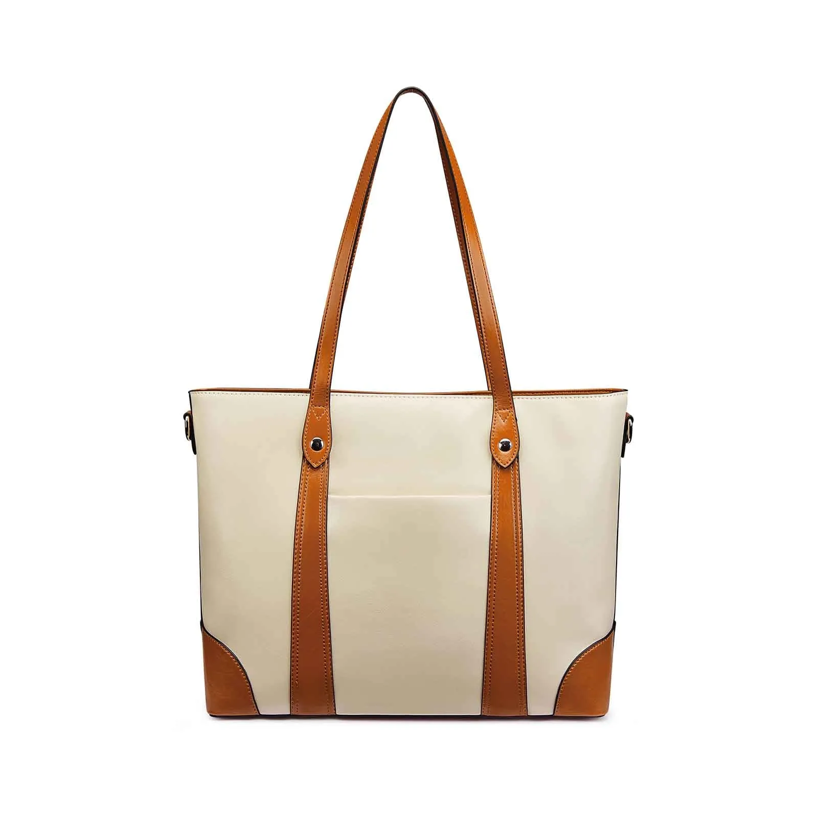 Leather Laptop Tote Handbag for Women