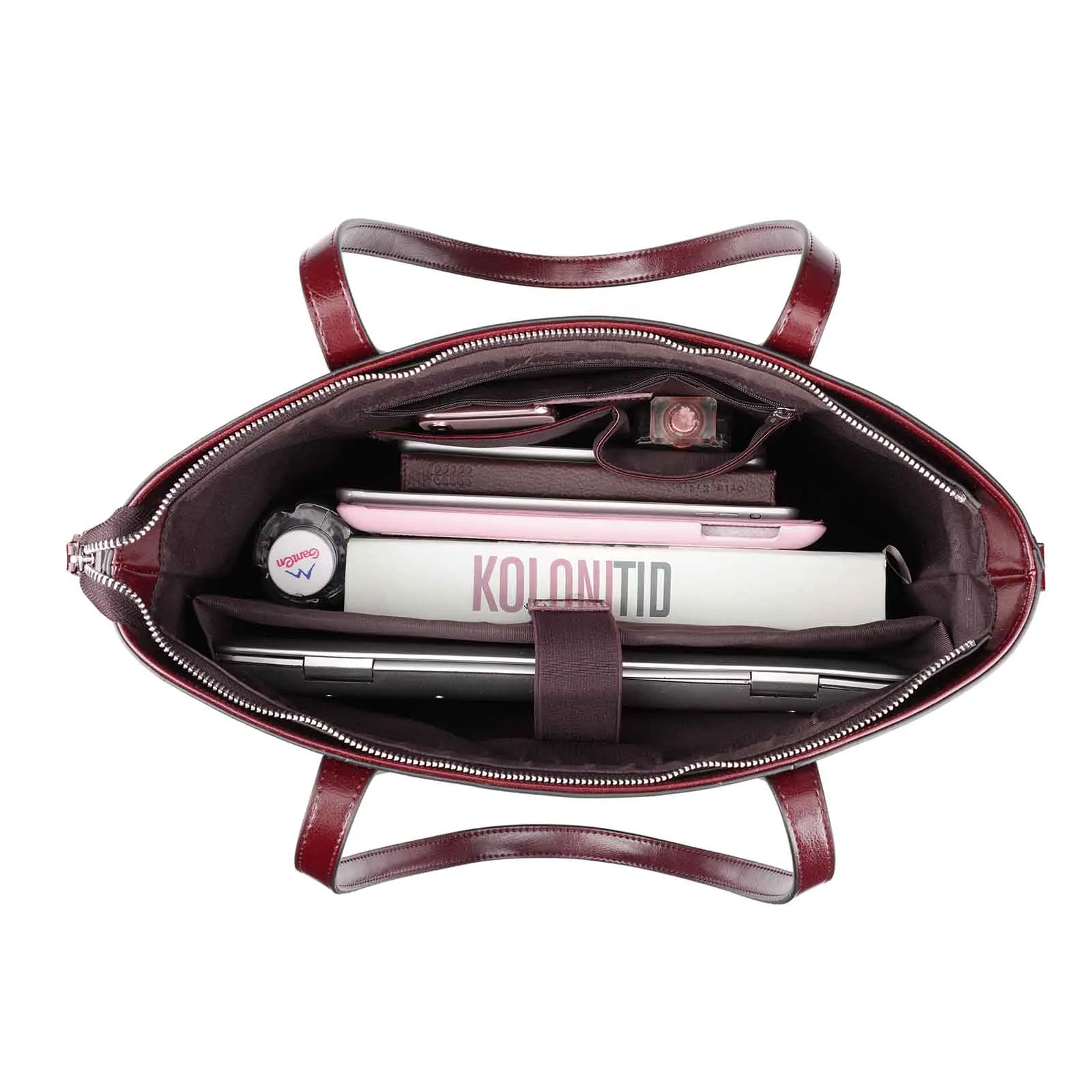 Leather Laptop Tote Handbag for Women