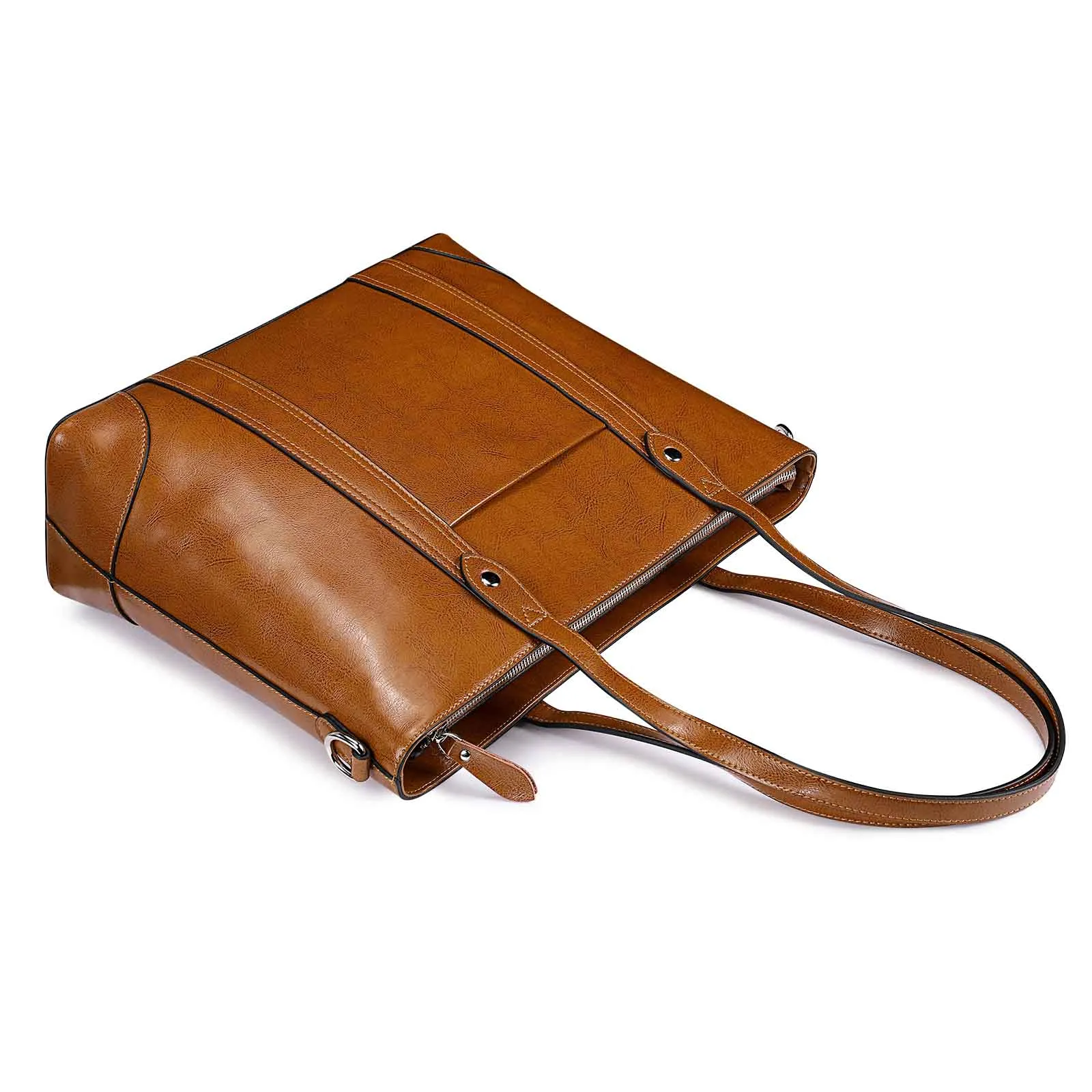 Leather Laptop Tote Handbag for Women