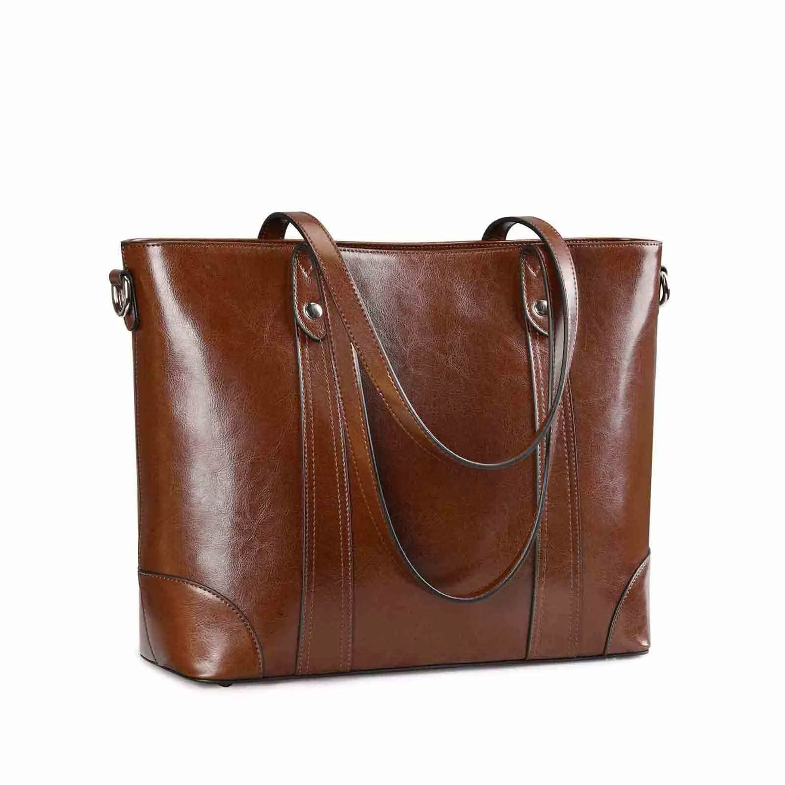 Leather Laptop Tote Handbag for Women