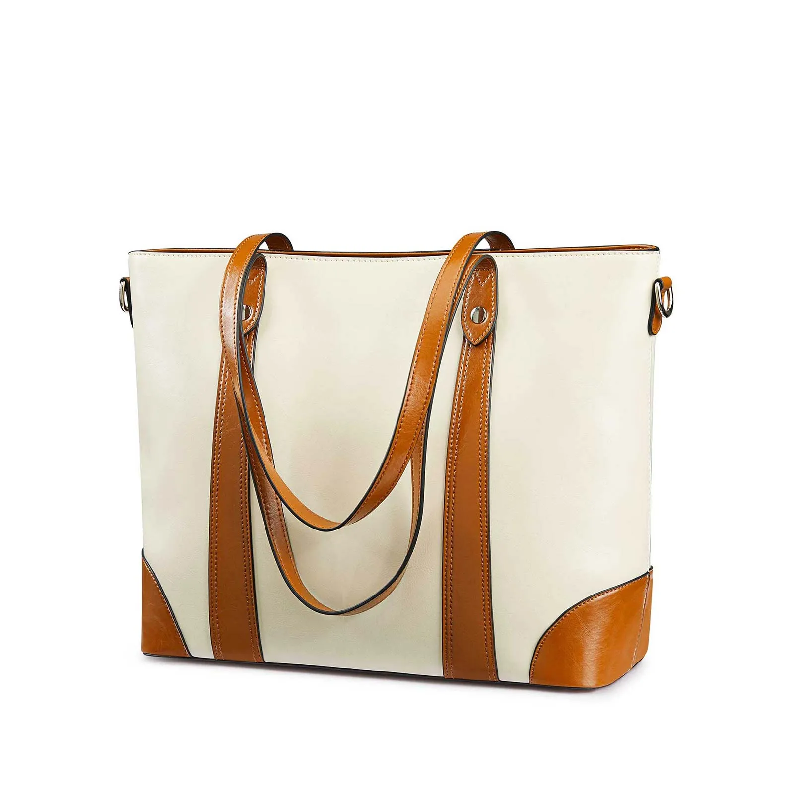 Leather Laptop Tote Handbag for Women