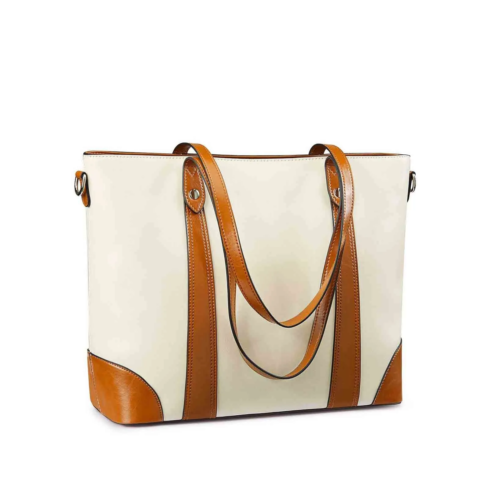 Leather Laptop Tote Handbag for Women