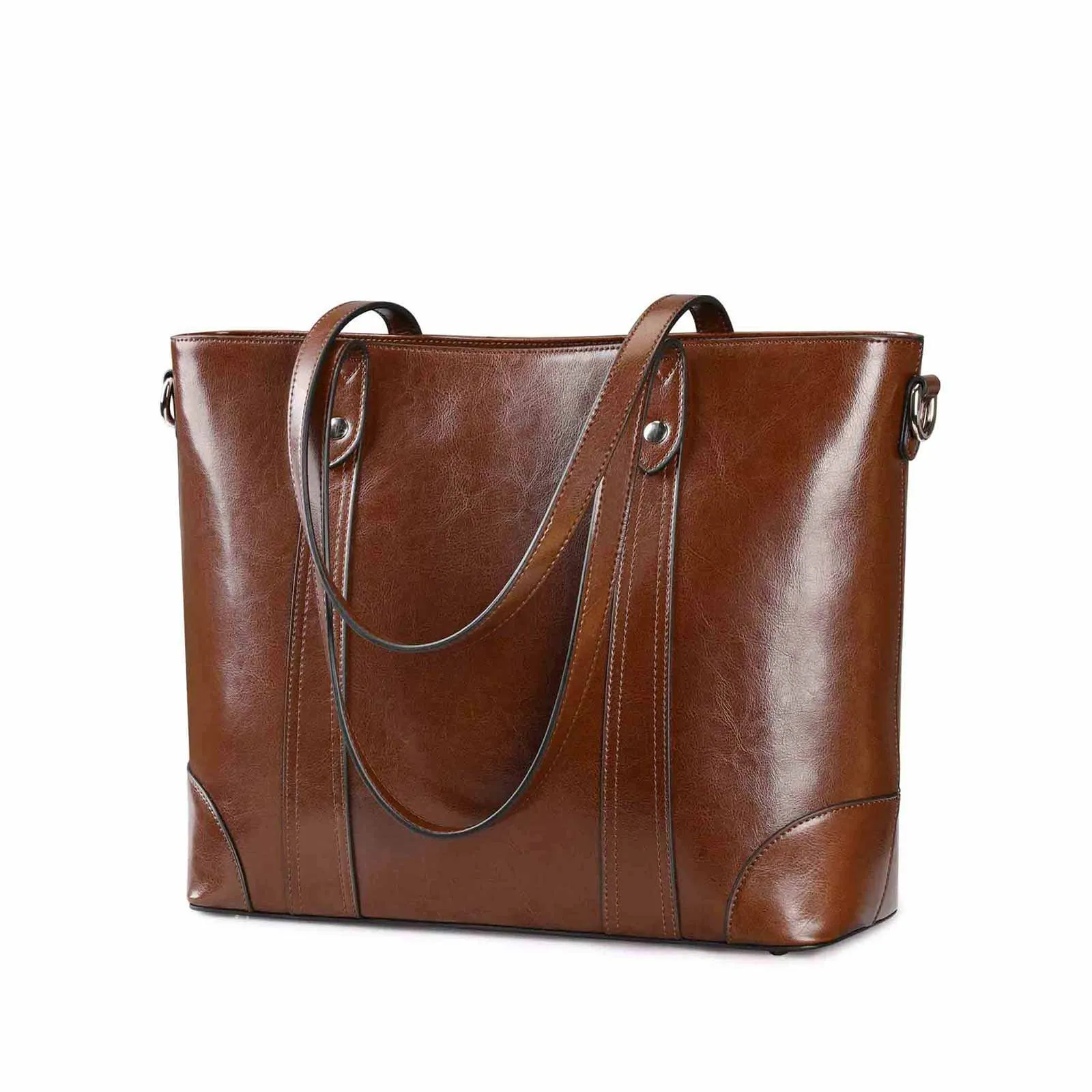 Leather Laptop Tote Handbag for Women