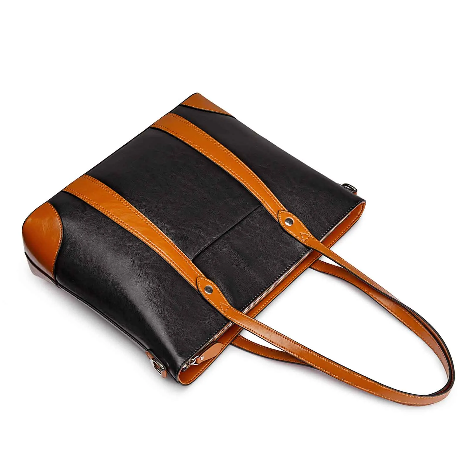 Leather Laptop Tote Handbag for Women