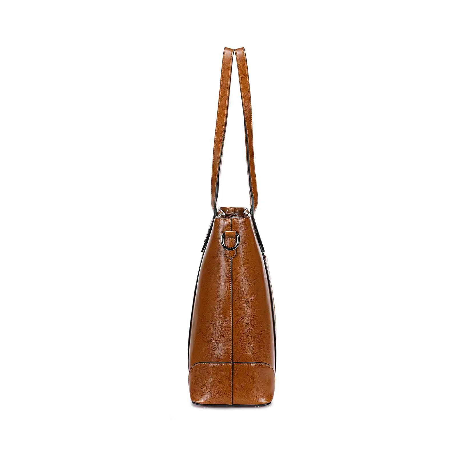 Leather Laptop Tote Handbag for Women