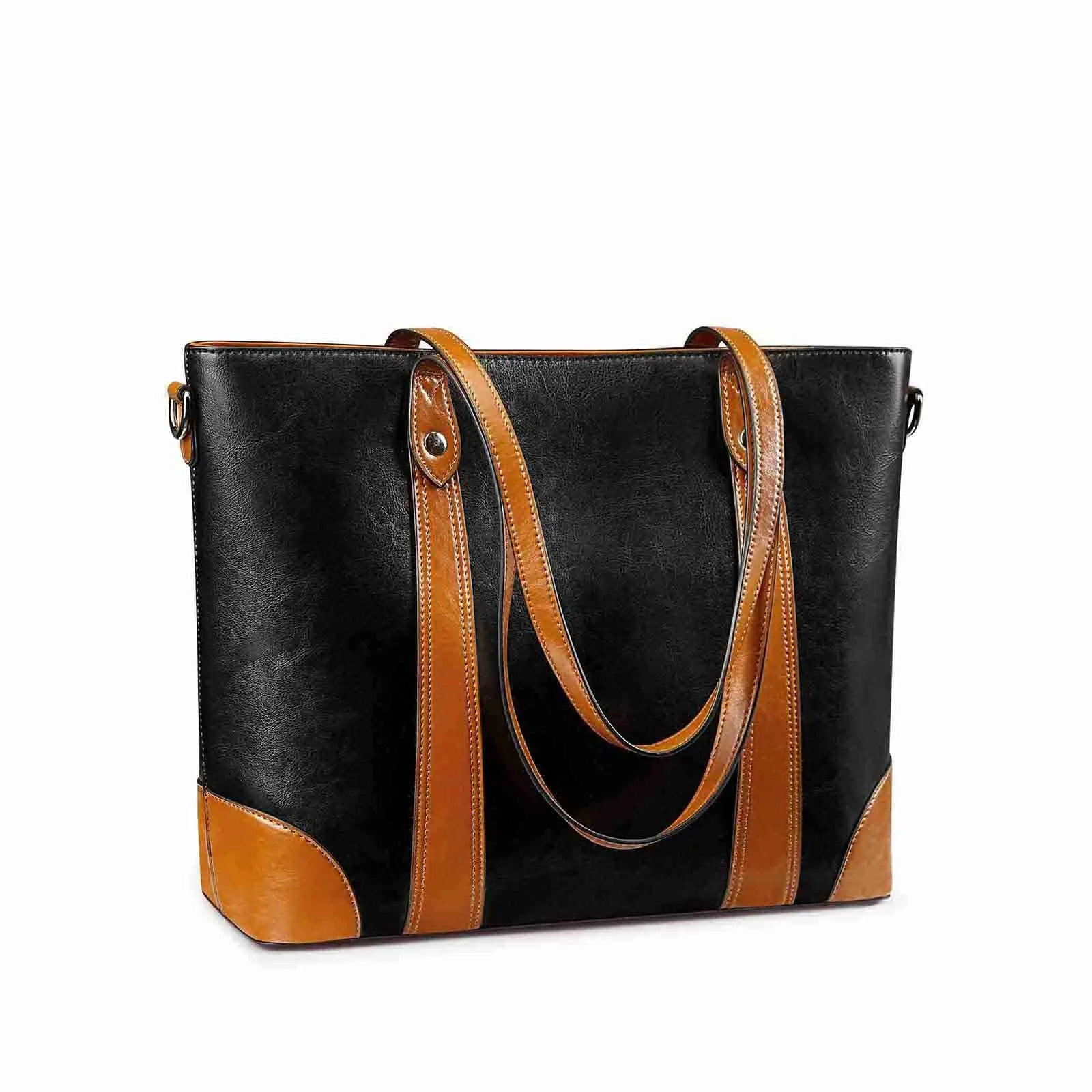 Leather Laptop Tote Handbag for Women