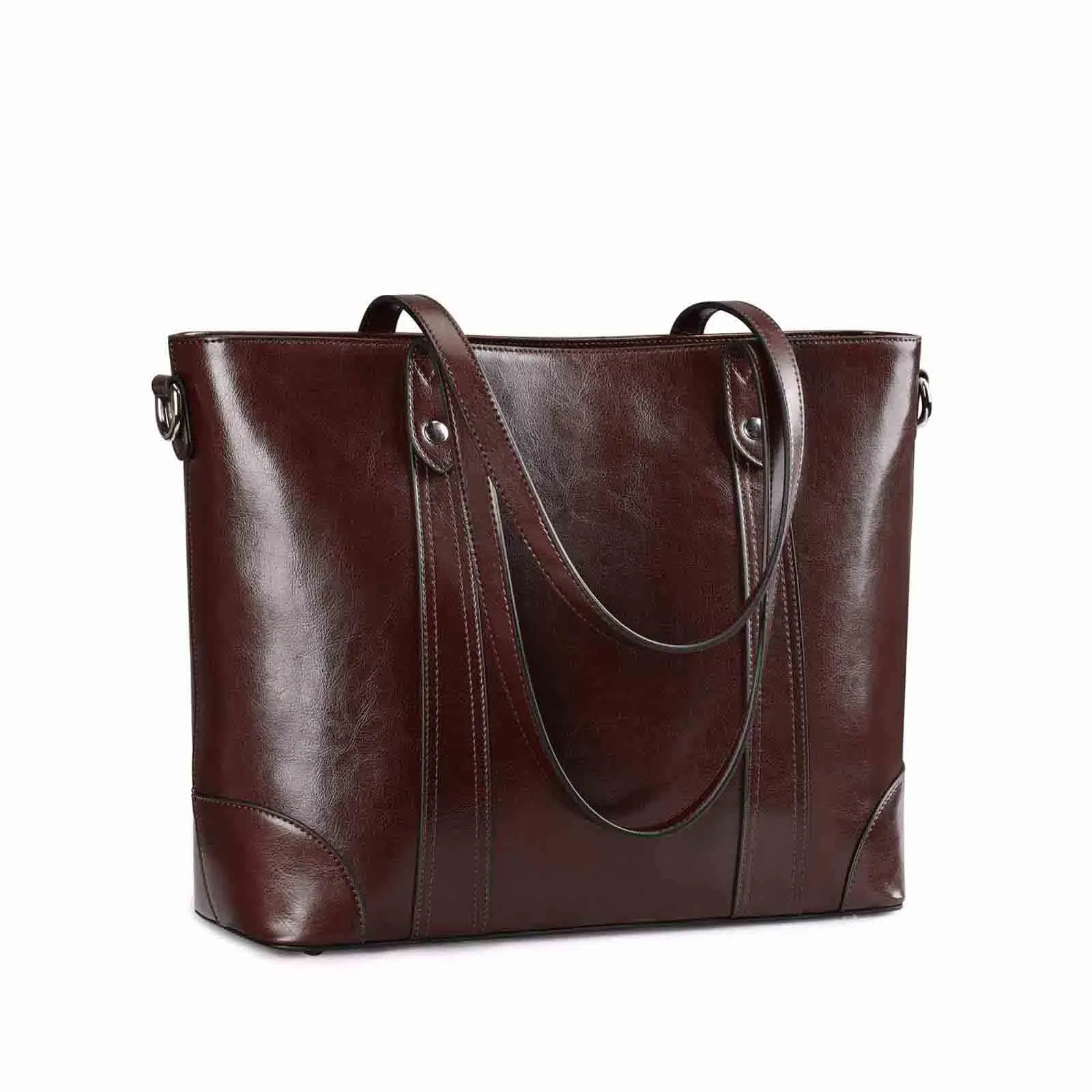 Leather Laptop Tote Handbag for Women