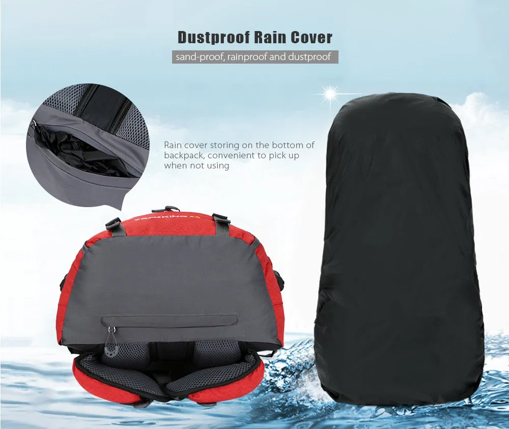 Mochila para acampar al aire libre de 60L con cubierta para lluvia