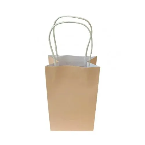 Pastel Peach Paper Party Bag 21.5cm x 13cm x 8cm 5pk