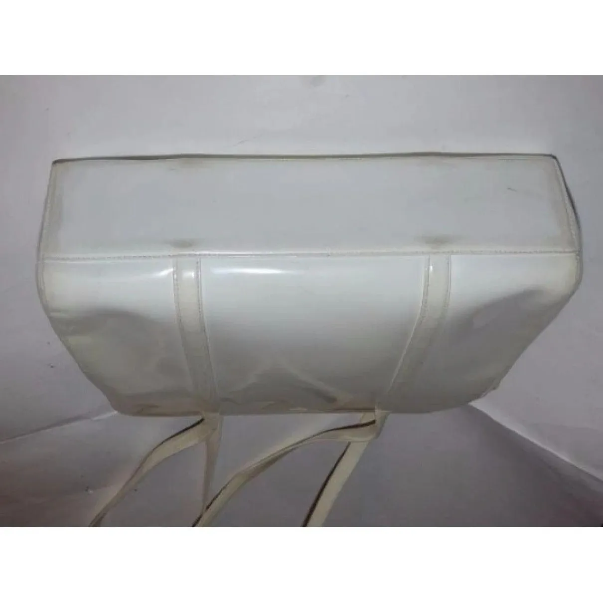 Prada, ivory patent leather, retro, plus size, gorgeous, satchel with two longer handles