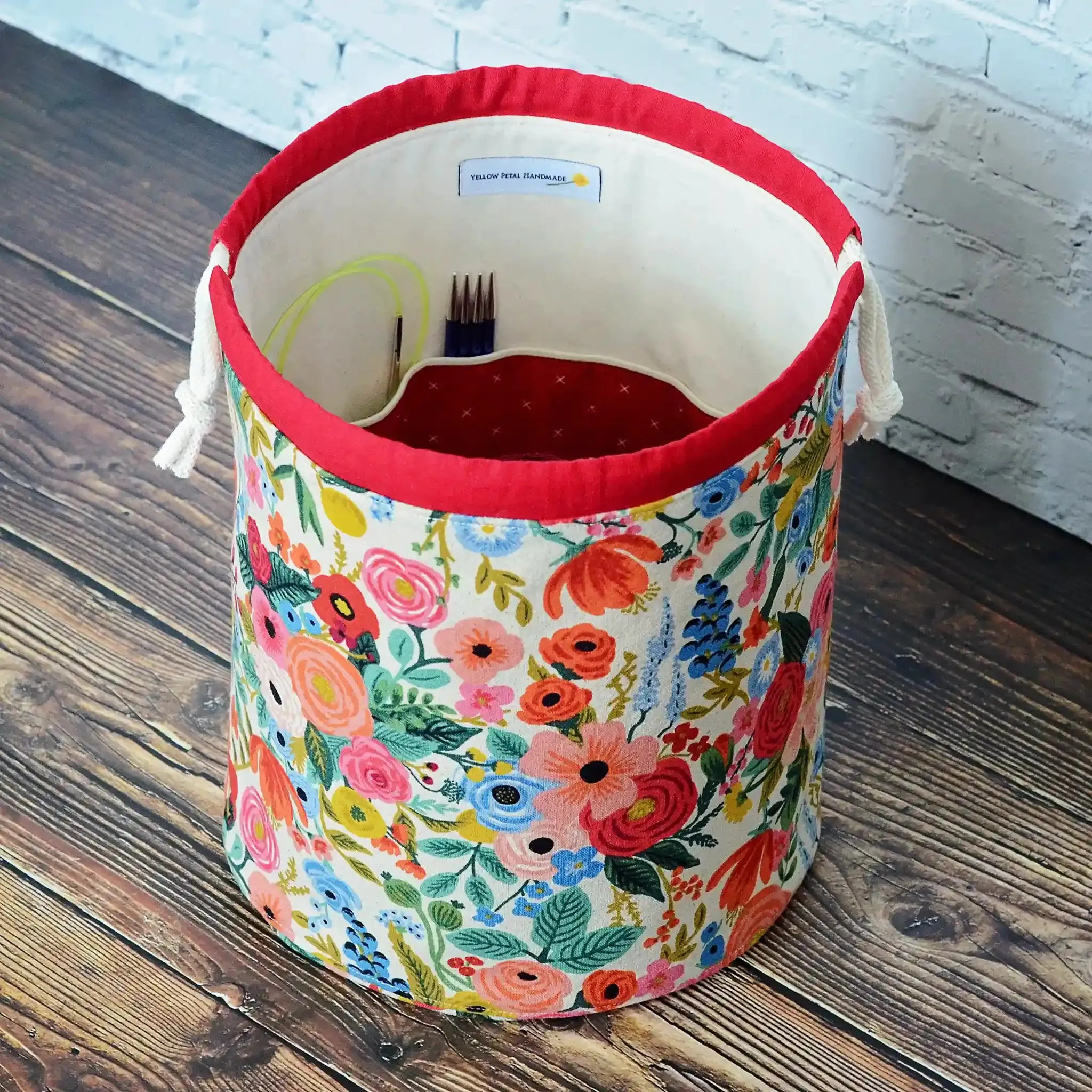Pretty Floral Canvas Bucket Bag