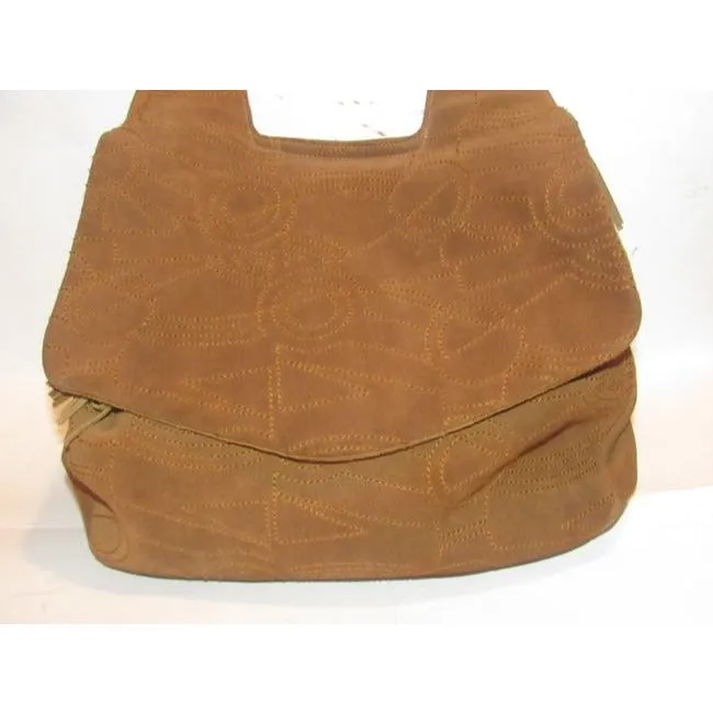 Salvatore Ferragamo Vintage Pursesdesigner Purses Caramel Brown Suede Leather Messenger Bag
