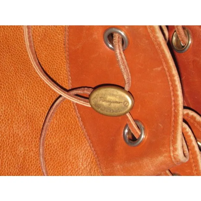 Salvatore Ferragamo Vintage Pursesdesigner Purses Chestnut Brown Leather Satchel